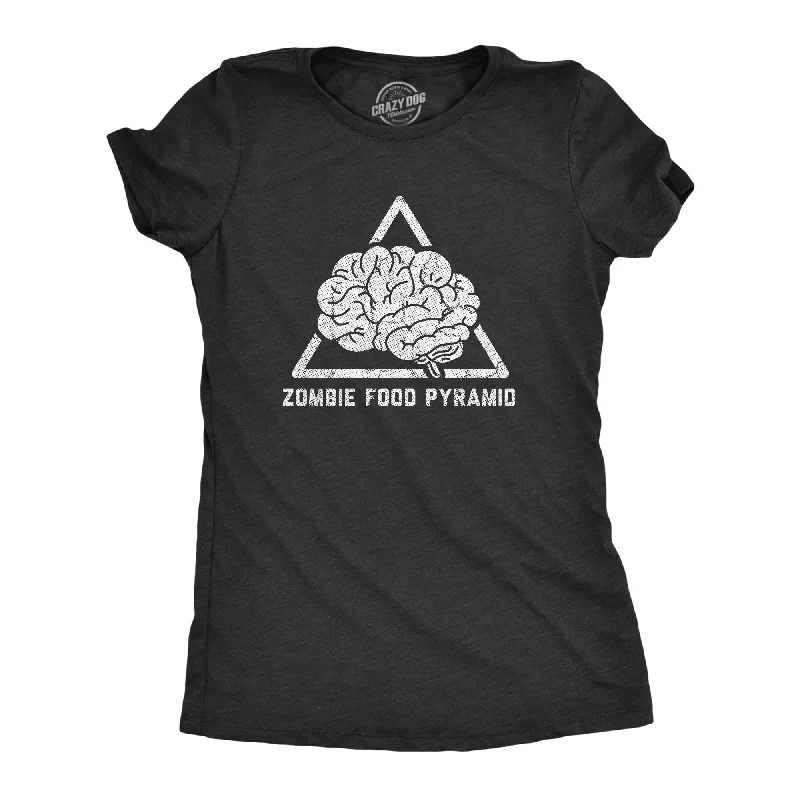 Long Sleeve Women T Shirt for Cooler WeatherZombie Food Pyramid Women's T Shirt