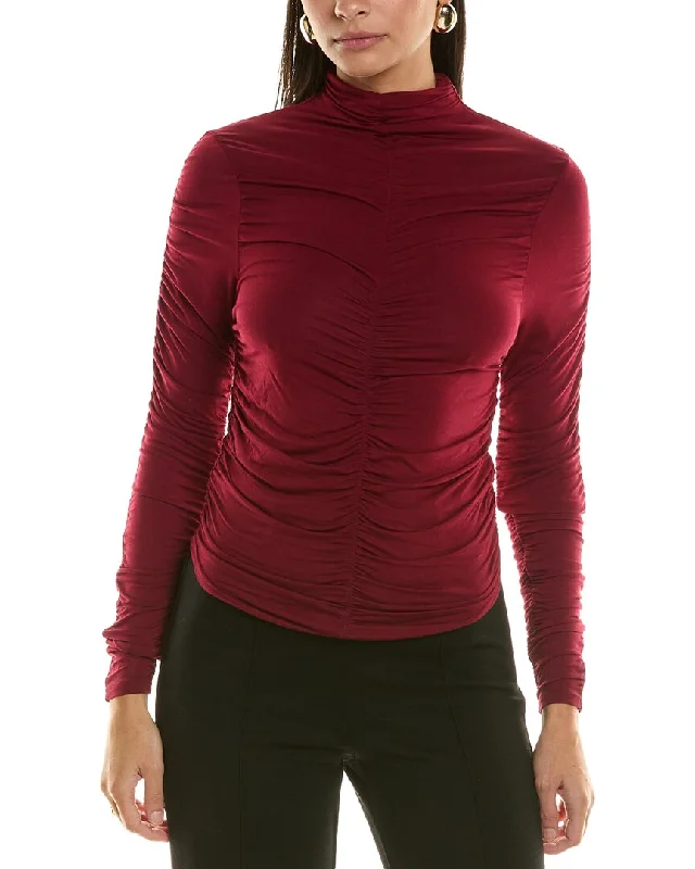 Plus - Size Women Sweater with a Flattering FitBishop + Young Simone Ruched Turtleneck Top