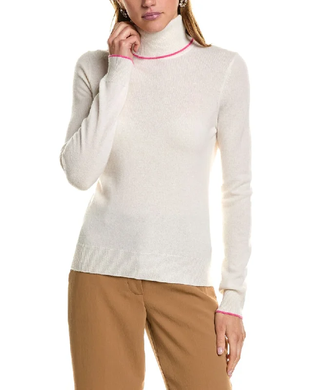 Striped Women Sweater with a Timeless PatternInCashmere Turtleneck Cashmere Sweater