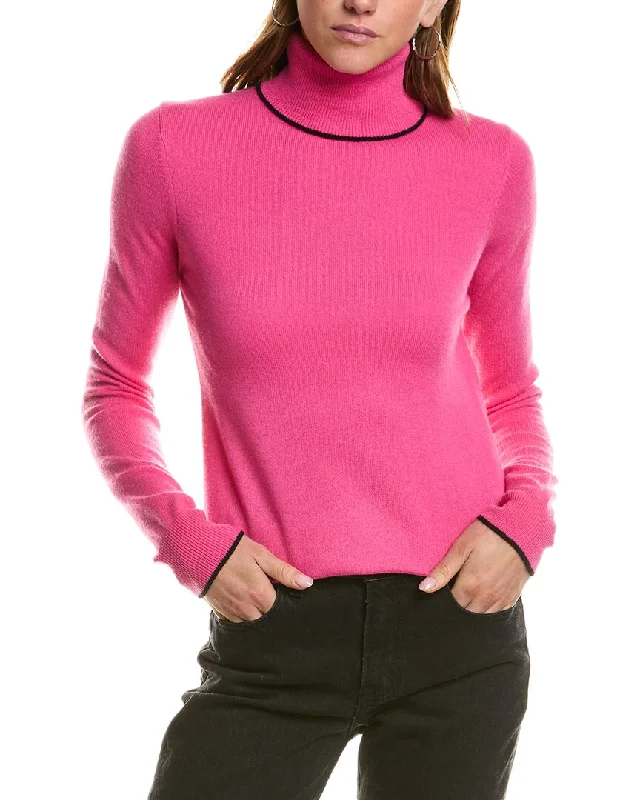 Long - Sleeve Women Sweater with Ribbed CuffsInCashmere Turtleneck Cashmere Sweater