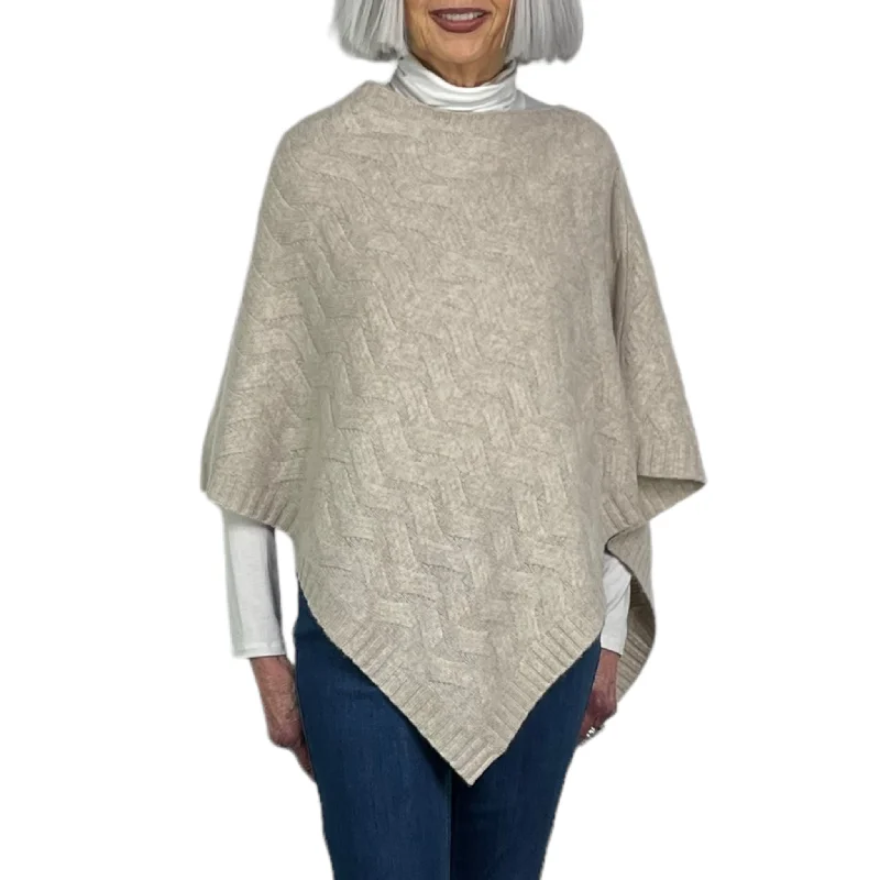 Plus - Size Women Sweater with a Flattering FitCABLE PONCHO