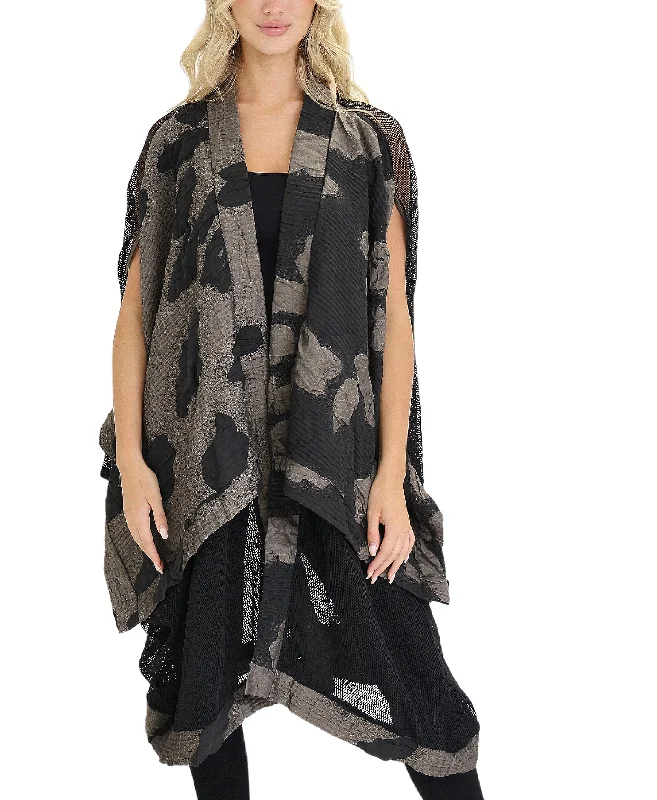 Cashmere Women Sweater with a Luxurious Soft TouchPrinted Long Asymmetrical Cardigan