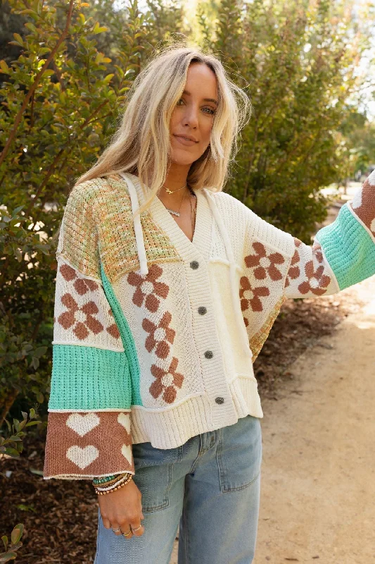 Cable - Knit Women Sweater with Intricate PatternsShes A Wildflower Cardigan - Multi