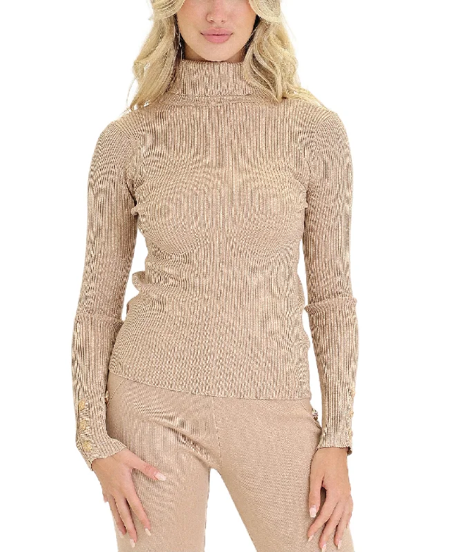 Mock - Neck Women Sweater for a Modern TwistShimmer Turtleneck