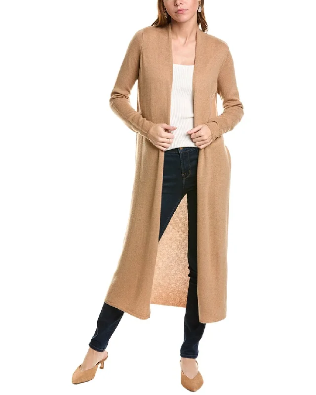 Long - Sleeve Women Sweater with Ribbed Cuffssofiacashmere Extra Long Wool & Cashmere-Blend Duster