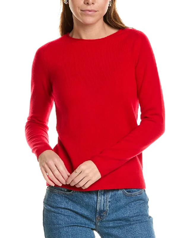 Plus - Size Women Sweater with a Flattering Fitsofiacashmere Relaxed Crewneck Cashmere Sweater