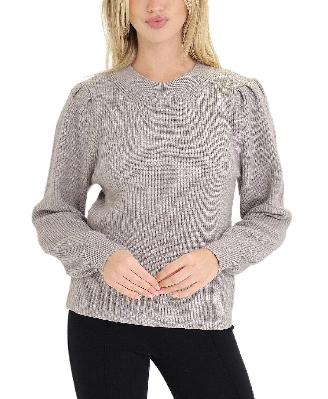 V - Neck Women Sweater to Elongate the NecklineSweater w/ Balloon Sleeves