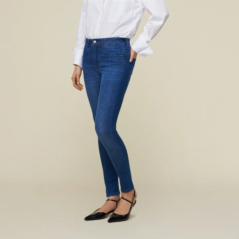 Wide - leg women jeans for a modern and relaxed vibeCelia Leia Teal - High Rise Skinny