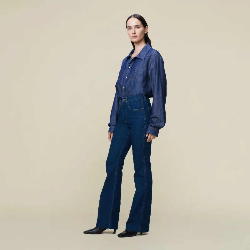 Dark - wash women jeans for a sophisticated and slimming effectRiley Sp Rinse Greenstone - High Rise Flare