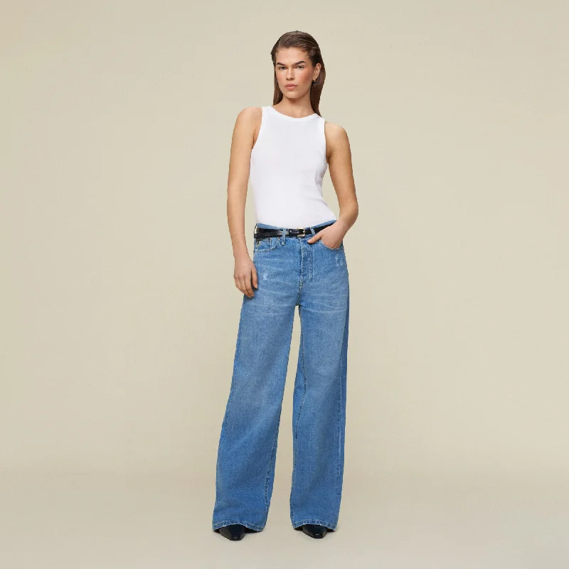 Embellished women jeans with studs or rhinestones for a glamorous touchSkater Loose Miller Pale - Low Rise Wide Leg