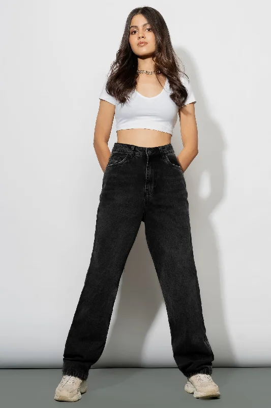 High - waisted women jeans for a flattering silhouetteCharcoal Straight Jeans