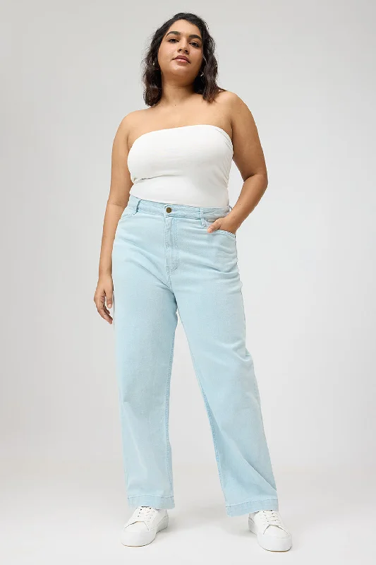 Stretch women jeans for enhanced mobility and comfortCurve Faded Blue High Waist Mom Fit Jeans