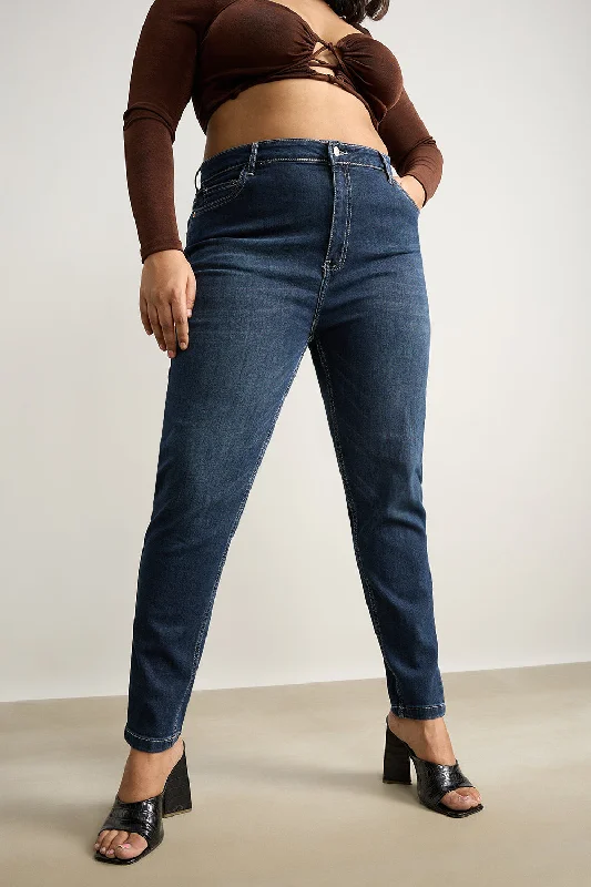 Bootcut women jeans to complement various shoe stylesIndigo Ink Curve Skinny Jeans