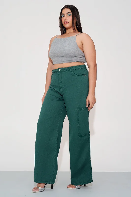 Colored women jeans in vibrant hues like red and yellowGreen Blaze Trail Curve Straight Jeans