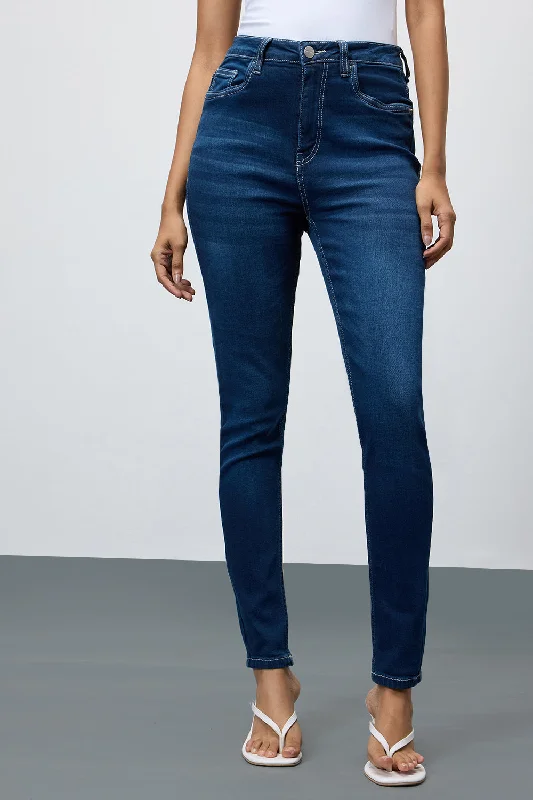 Colored women jeans in vibrant hues like red and yellowSlim Dusk Dark Blue Skinny Leg Jeans