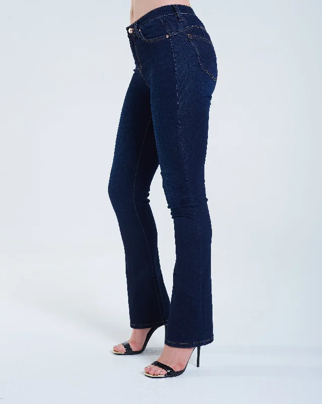 Acid - wash women jeans with a retro finishGina High Rise Bootleg Dark Blue