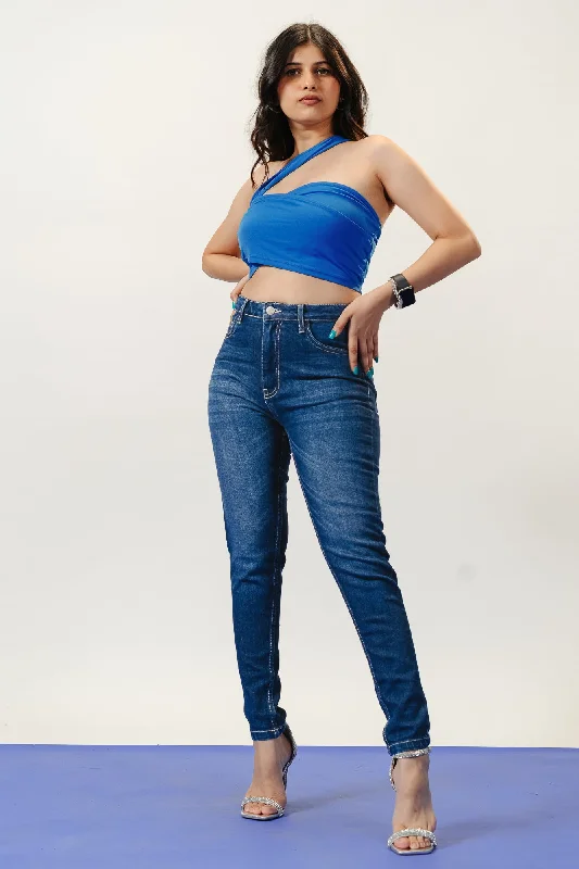 Mom jeans for a nostalgic and casual lookRich Indigo Skinny Jeans