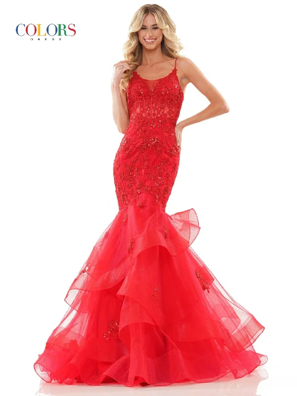 Strapless Women Dress with a Built - in Bra for Comfort and SupportColors 2899 Colors Long Spaghetti Strap Evening Dress