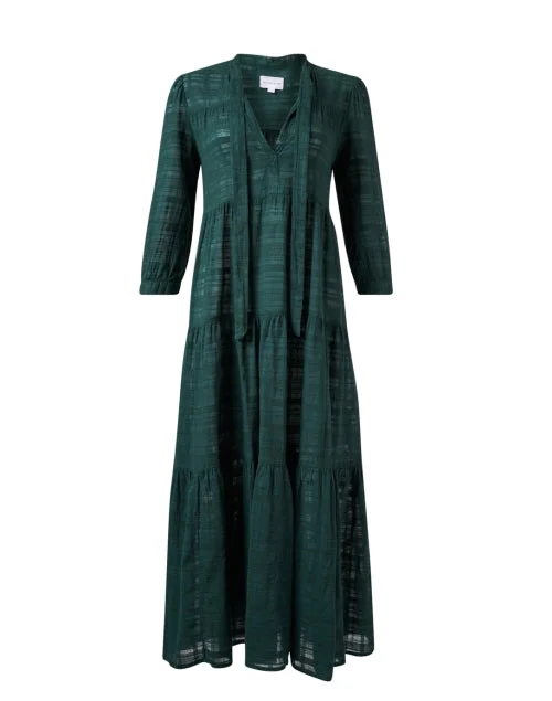 Pleated Women Dress with a Timeless and Elegant TextureGiselle Green Cotton Maxi Dress