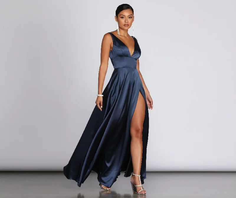 Off - the - Shoulder Women Dress for a Romantic and Feminine LookKat Formal Satin Gown