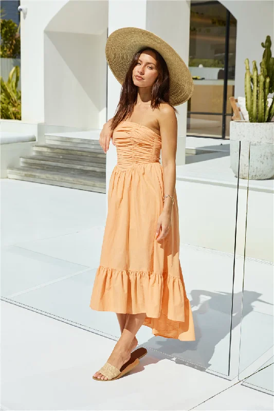 Sheath Women Dress with a Tailored Fit for a Professional LookLove In The Summer Maxi Dress Orange