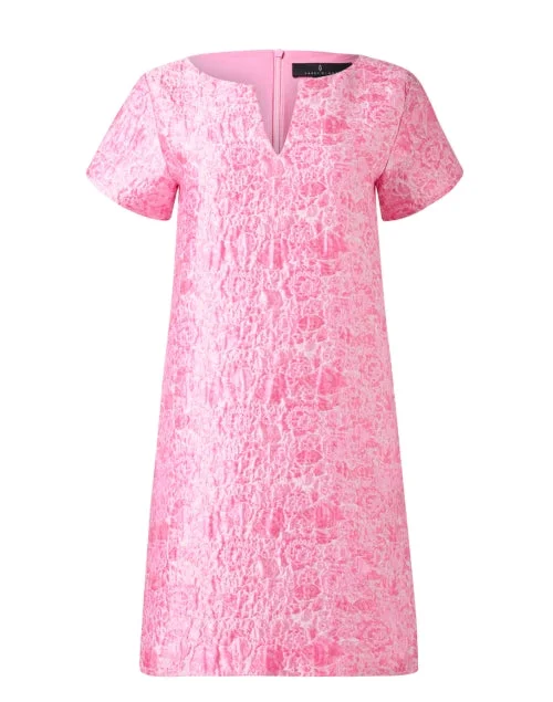 Maxi Women Dress with Floral Print for a Bohemian VibeLulu Pink Jacquard Dress