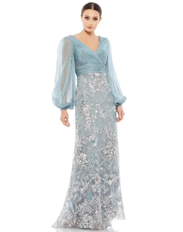 Lace - Embellished Women Dress for an Elegant and Sophisticated AppearanceMac Duggal 67886 Long Mother of the Bride Gown