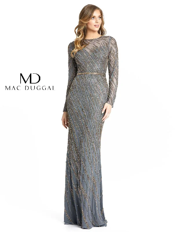 Plus Size Women Dress with a Flattering A - Line Cut for Comfort and StyleMac Duggal 5240 Mother of the Bride Long Dress