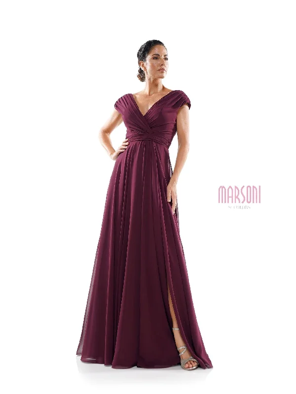 Long - Sleeve Women Dress in Velvet for a Luxurious Winter LookMarsoni M251 Wine 14 Sale