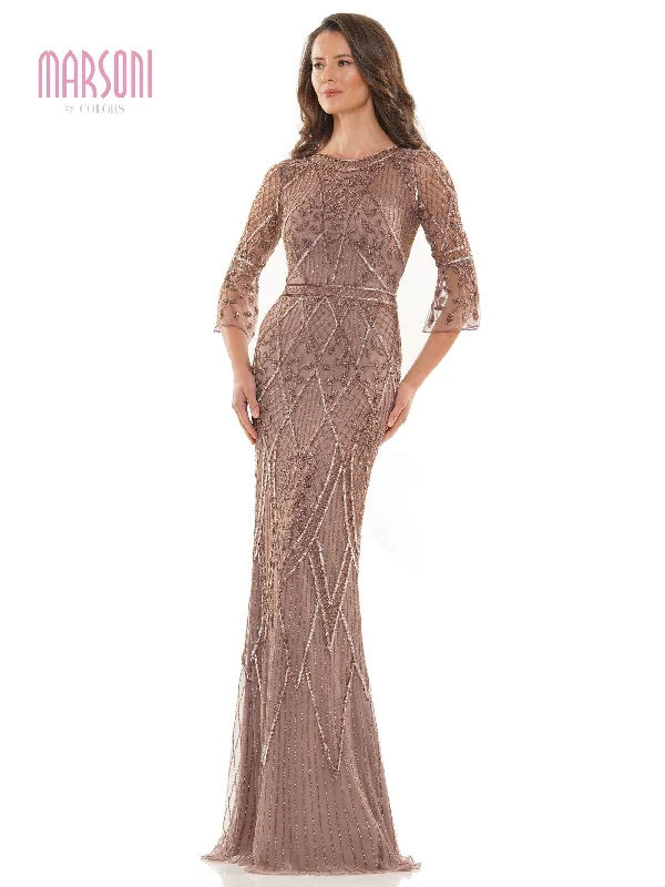 Sheath Women Dress with a Tailored Fit for a Professional LookMarsoni Long Mother of the Bride Beaded Gown 1202