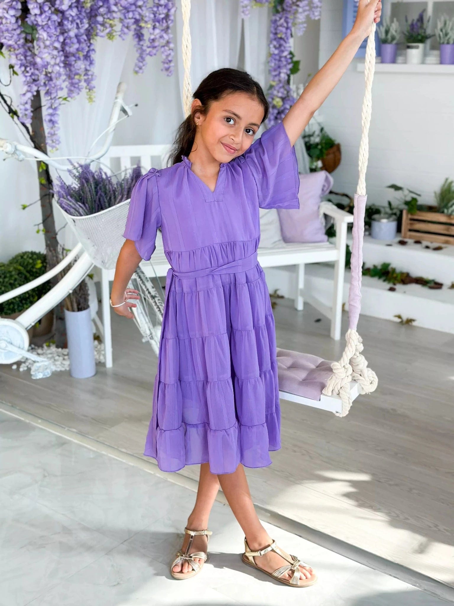 Strapless Women Dress with a Built - in Bra for Comfort and SupportMini Amethyst Lilac Long Dress