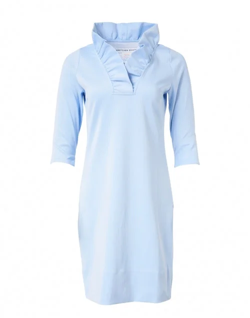 Shift Women Dress with a Simple and Classic Design for Everyday WearPeriwinkle Ruffle Neck Dress