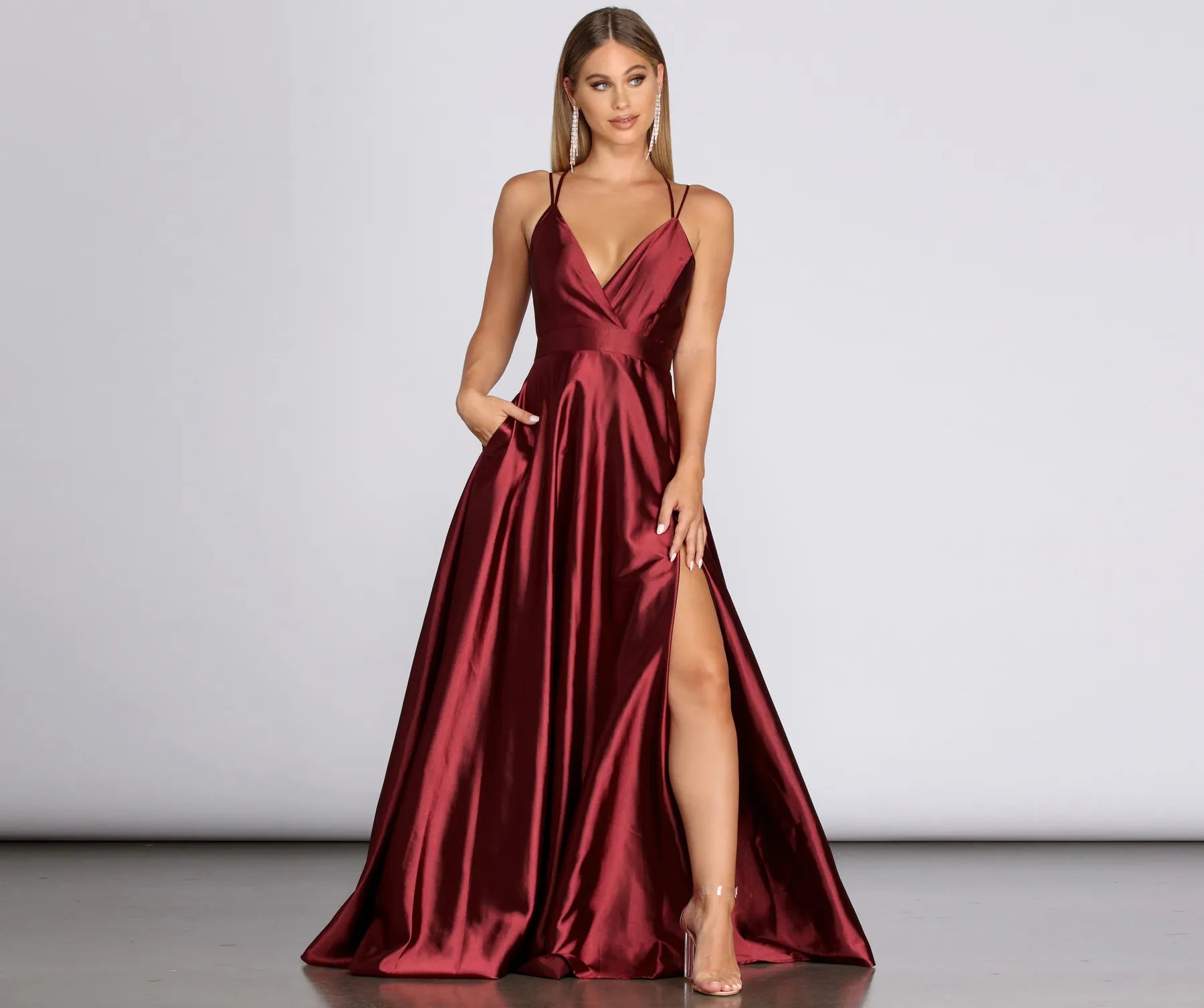 Pleated Women Dress with a Timeless and Elegant TexturePriscilla Satin Evening Gown