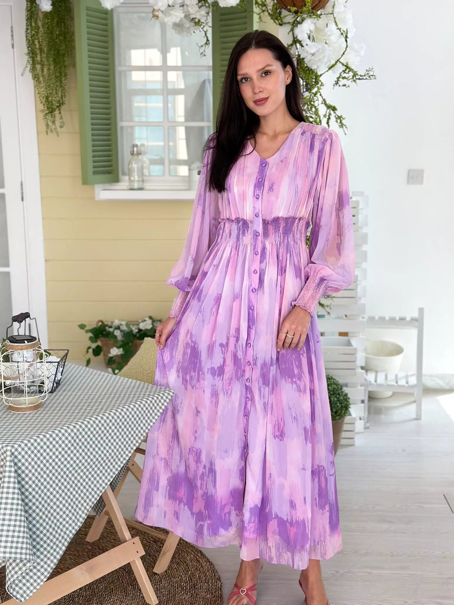 Off - the - Shoulder Women Dress for a Romantic and Feminine LookPurple Hues Long Dress