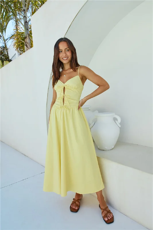 Plus Size Women Dress with a Flattering A - Line Cut for Comfort and StyleSincerely True Maxi Dress Yellow