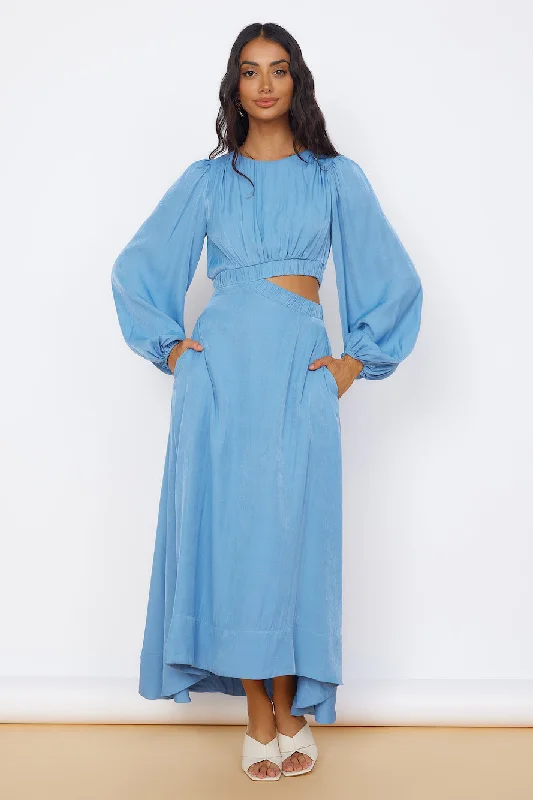 Off - the - Shoulder Women Dress for a Romantic and Feminine LookUp All Night Maxi Dress Blue