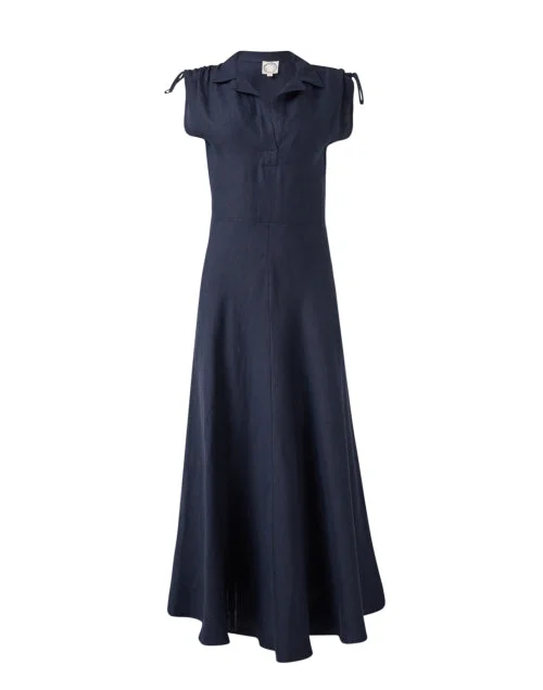 Backless Women Dress for a Sexy and Alluring Look at Evening EventsVioline Navy Linen Dress