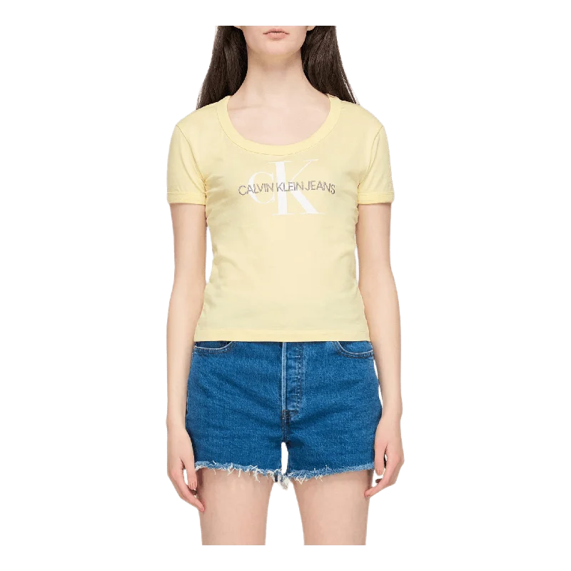 Sleeveless Women T Shirt for Summer ComfortVegetable Dye Monogram Baby Te Yellow