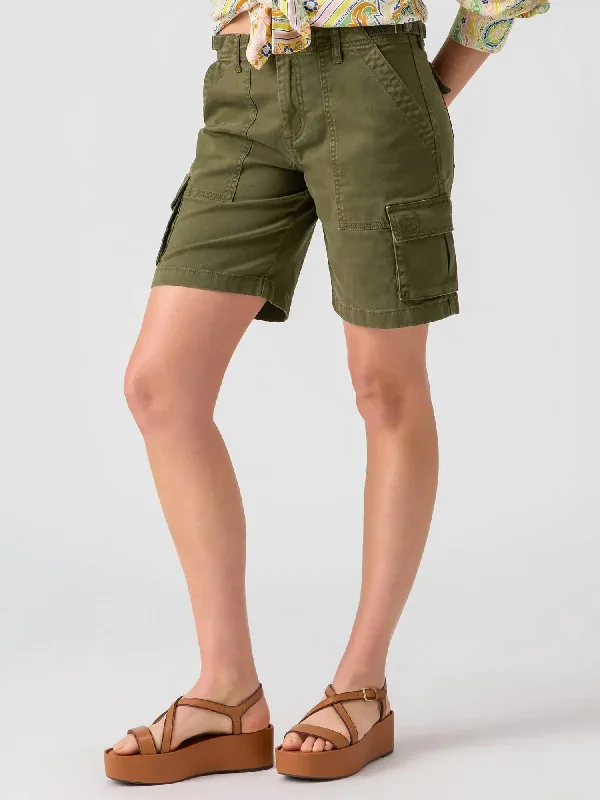 Jeanette Women Shorts with a Soft and Comfortable FeelCargo Shorts In Mossy Green