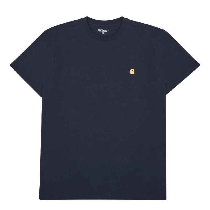 Graphic Print Women T Shirt for a Trendy StatementS/s Chase T-shirt 100% Cotton  Dark Navy / Gold