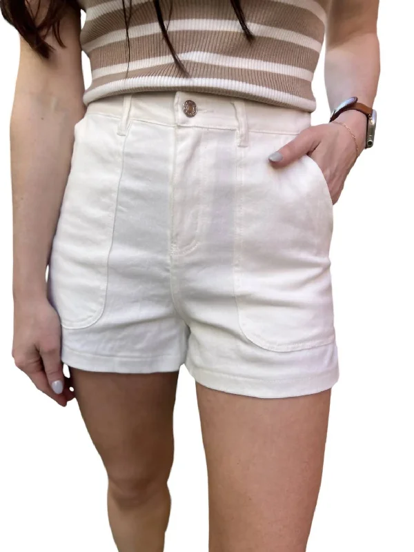 Linen Women Shorts for Breathable Comfort in Hot WeatherDenim Shorts In White