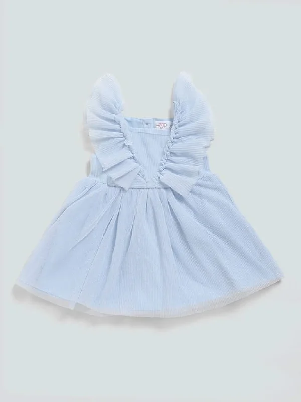 Printed Floral Women Shorts for a Summer - Ready StyleHOP Baby Blue Self Striped Shimmery Dress