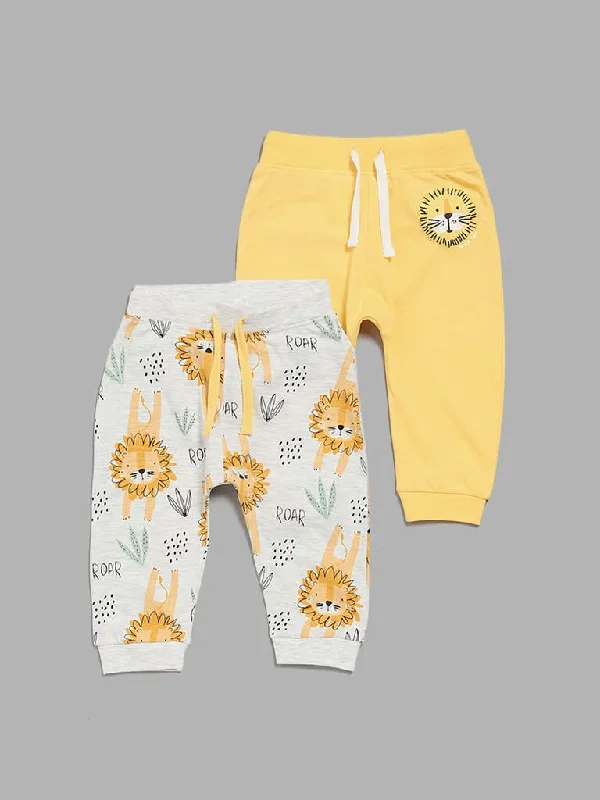 Belted Women Shorts to Enhance the WaistlineHOP Baby Multicolour Lion Printed Joggers - Pack of 2