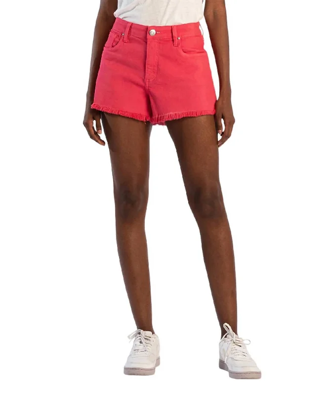 Plus Size Women Shorts with a Comfortable and Stylish FitJane High Rise Shorts With Fray Hem In Watermelon