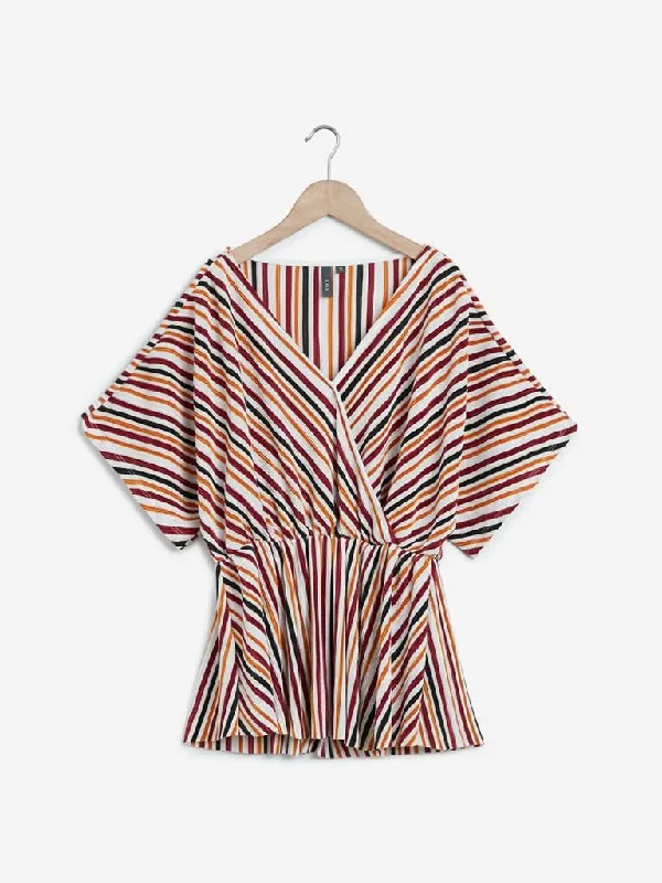 Stretchable Women Shorts for Maximum MobilityLOV Multicolour Striped Florence Top