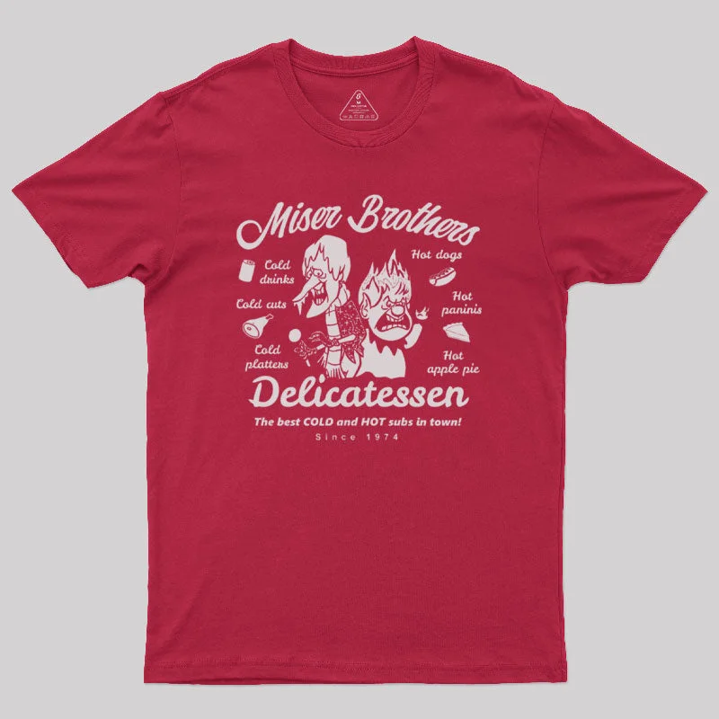 Embroidered Women T Shirt with Intricate DetailsMiser Brothers Delicatessen Geek T-Shirt