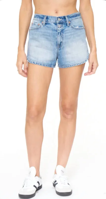 Stretchable Women Shorts for Maximum MobilityNova High Rise Short W/ Double Button In Beachside