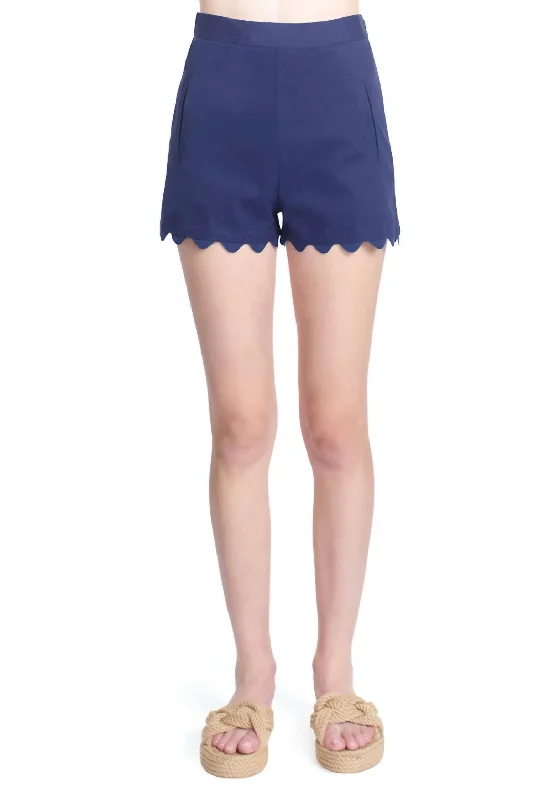 Denim Women Shorts with Distressed Details for a Casual VibeRicky Short In Navy