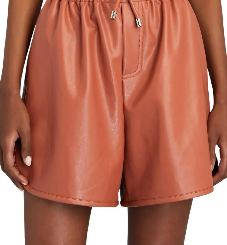 Stretchable Women Shorts for Maximum MobilityRyder Shorts In Russet