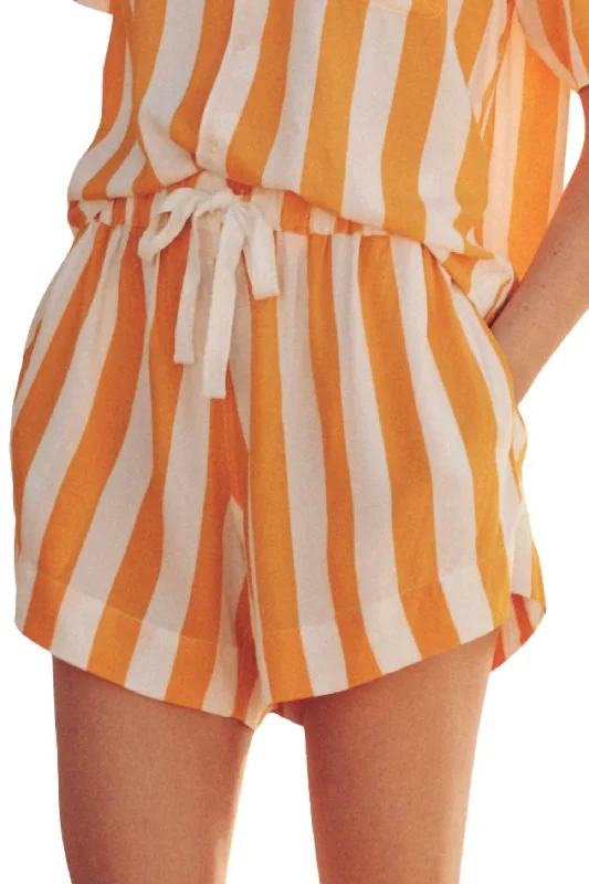 Denim Women Shorts with Distressed Details for a Casual VibeThe Bonfire Short In Mango Stripe